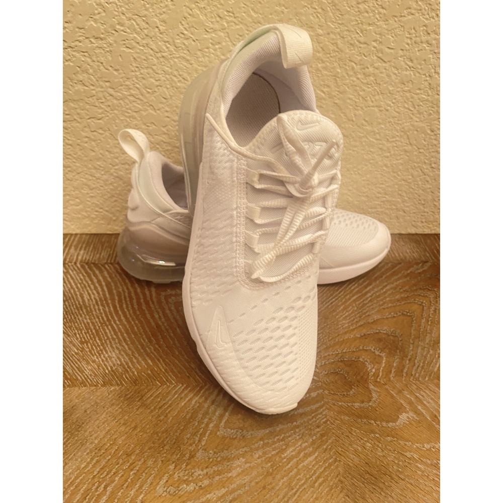 Nike Air Max 270 White Metallic Silver Kids Size 7 Sneaker Shoes 943345-103